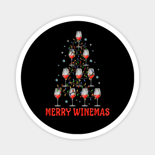 Merry Winemas. Funny Christmas Sweatshirt for Wine Lovers. Magnet